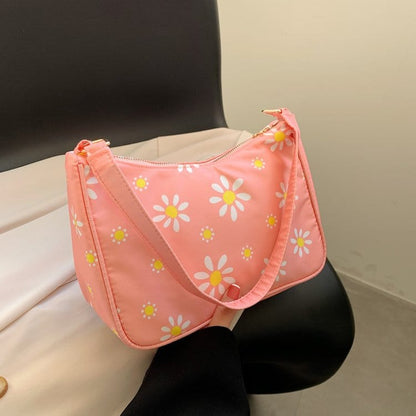 Girls Small Daisy Shoulder Bag Women's New Trendy Fashion Hand-Held Armpit Bag Small Fresh Handbag Bag