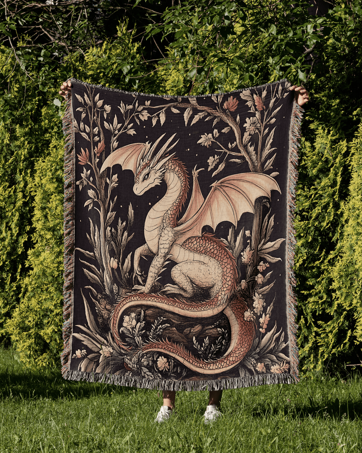 Folklore Dragon Woven Blanket