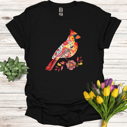 Floral Cardinal Love T-Shirt