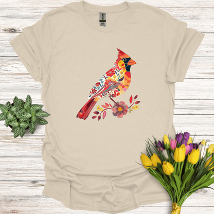 Floral Cardinal Love T-Shirt