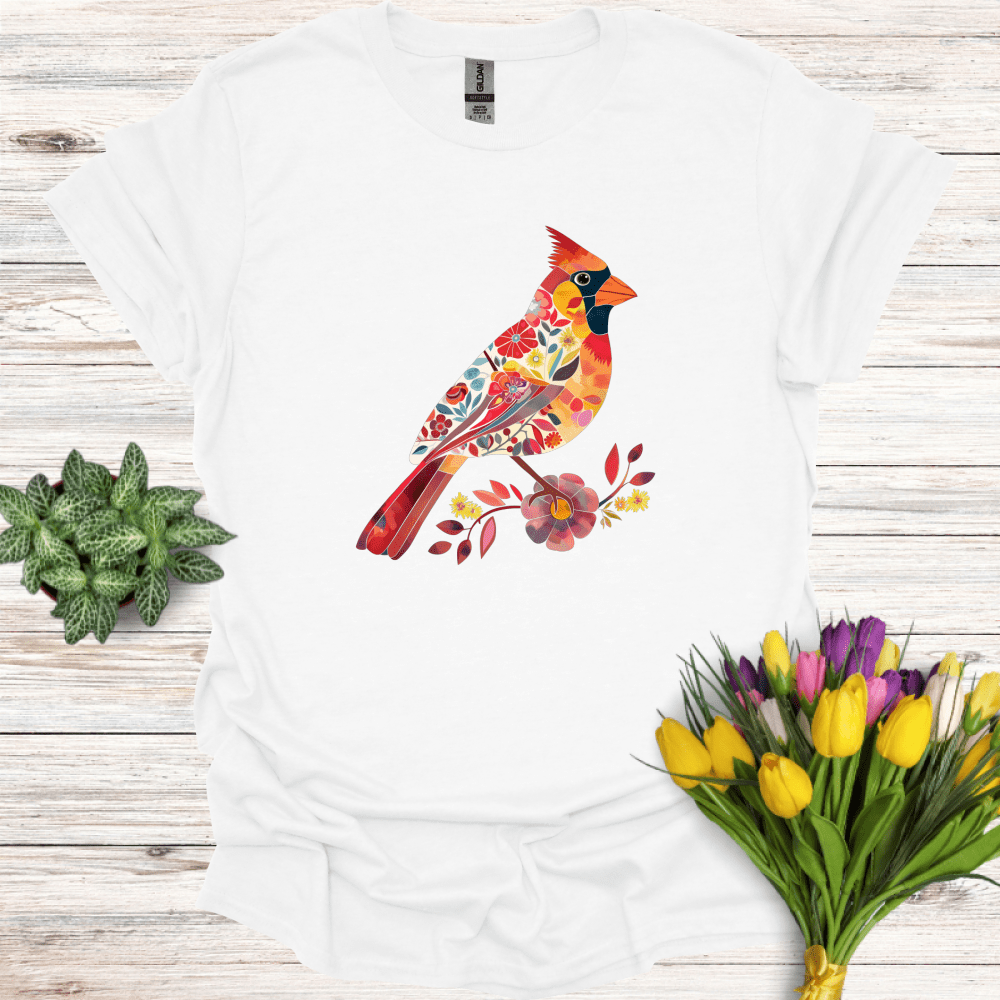 Floral Cardinal Love T-Shirt