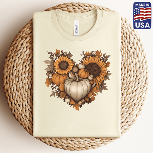 Autum Sunflower Heart T-Shirt