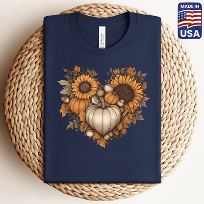 Autum Sunflower Heart T-Shirt