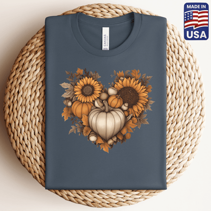 Autum Sunflower Heart T-Shirt