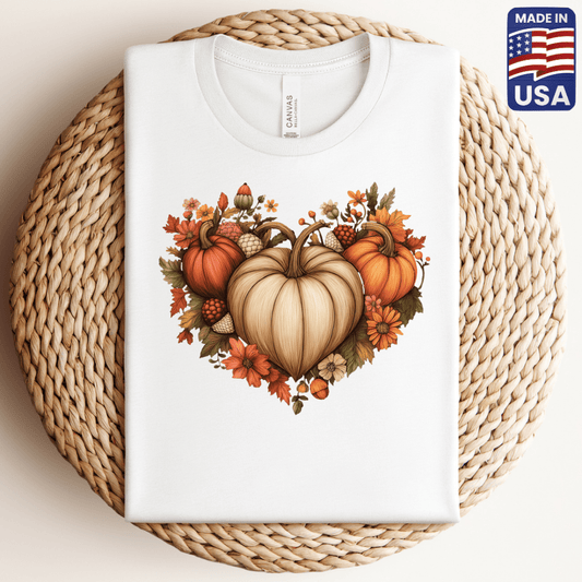 Autum Pumpkin Heart T-Shirt