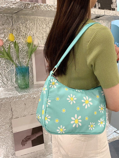 Girls Small Daisy Shoulder Bag Women's New Trendy Fashion Hand-Held Armpit Bag Small Fresh Handbag Bag