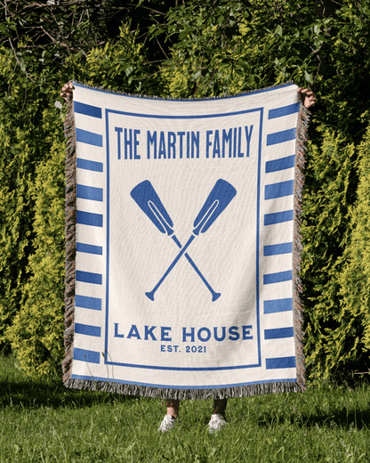 Lake House - Personalized Family Woven Blanket