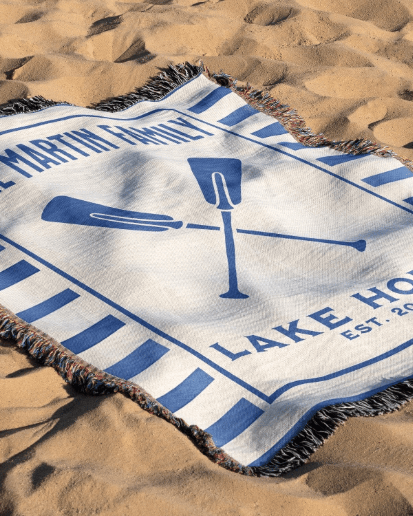 Lake House - Personalized Family Woven Blanket