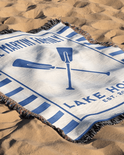 Lake House - Personalized Family Woven Blanket