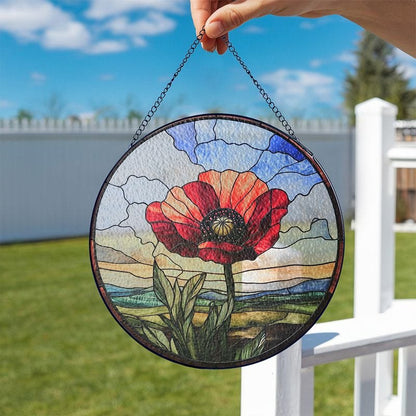 Poppy Stained Glass Suncatcher