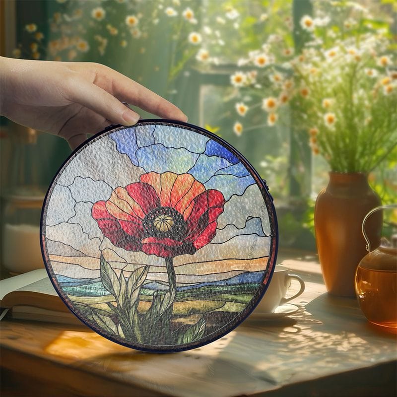 Poppy Stained Glass Suncatcher