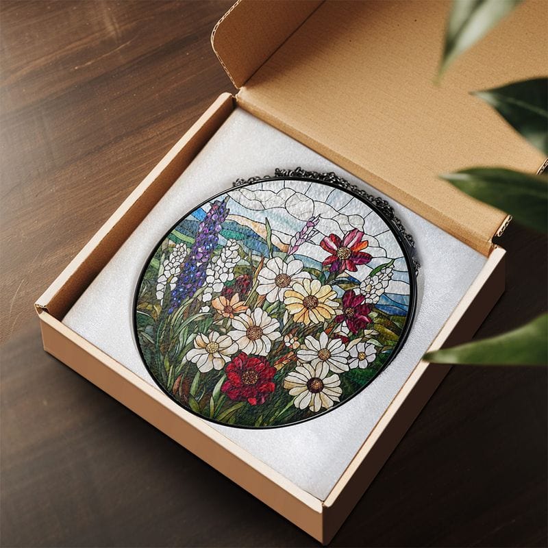 Wildflower Stained Glass Suncatcher