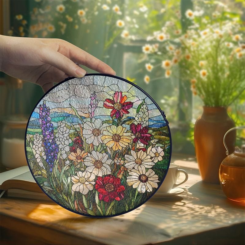 Wildflower Stained Glass Suncatcher