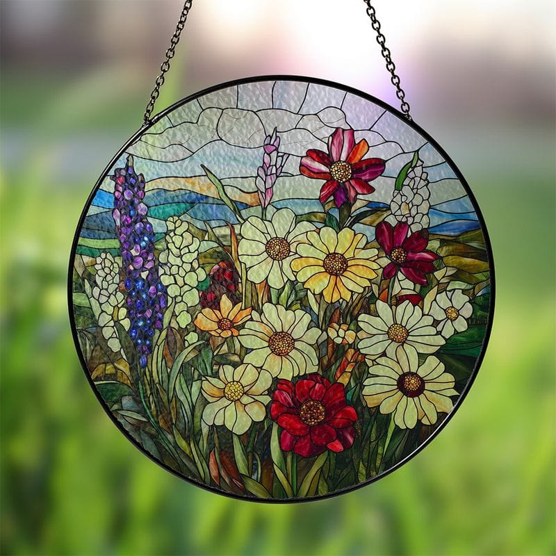Wildflower Stained Glass Suncatcher