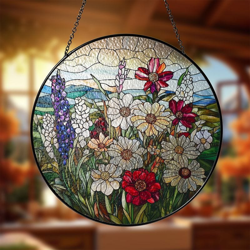 Wildflower Stained Glass Suncatcher