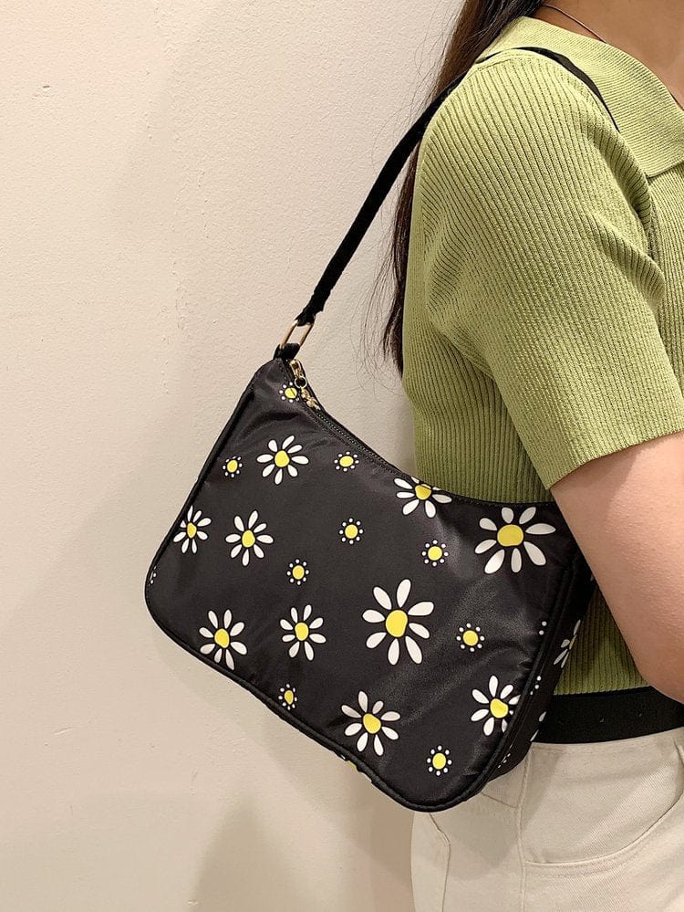 Girls Small Daisy Shoulder Bag Women's New Trendy Fashion Hand-Held Armpit Bag Small Fresh Handbag Bag