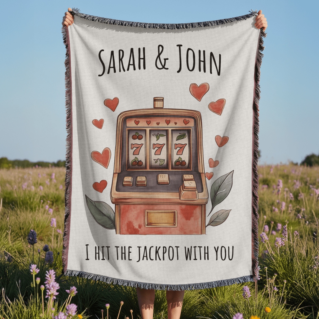 I Hit The Jackpot - Customizable Woven Blanket
