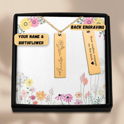 Custom Name & Birthflower Necklace