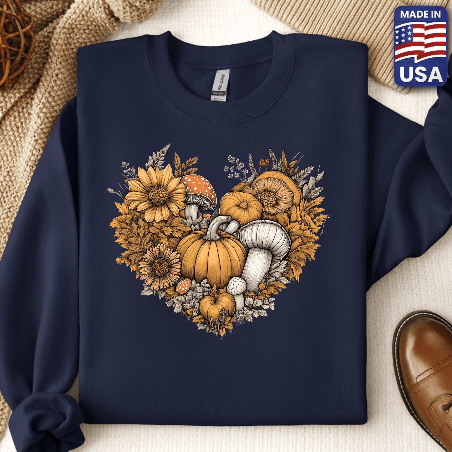 Moody Autum Heart Crewneck